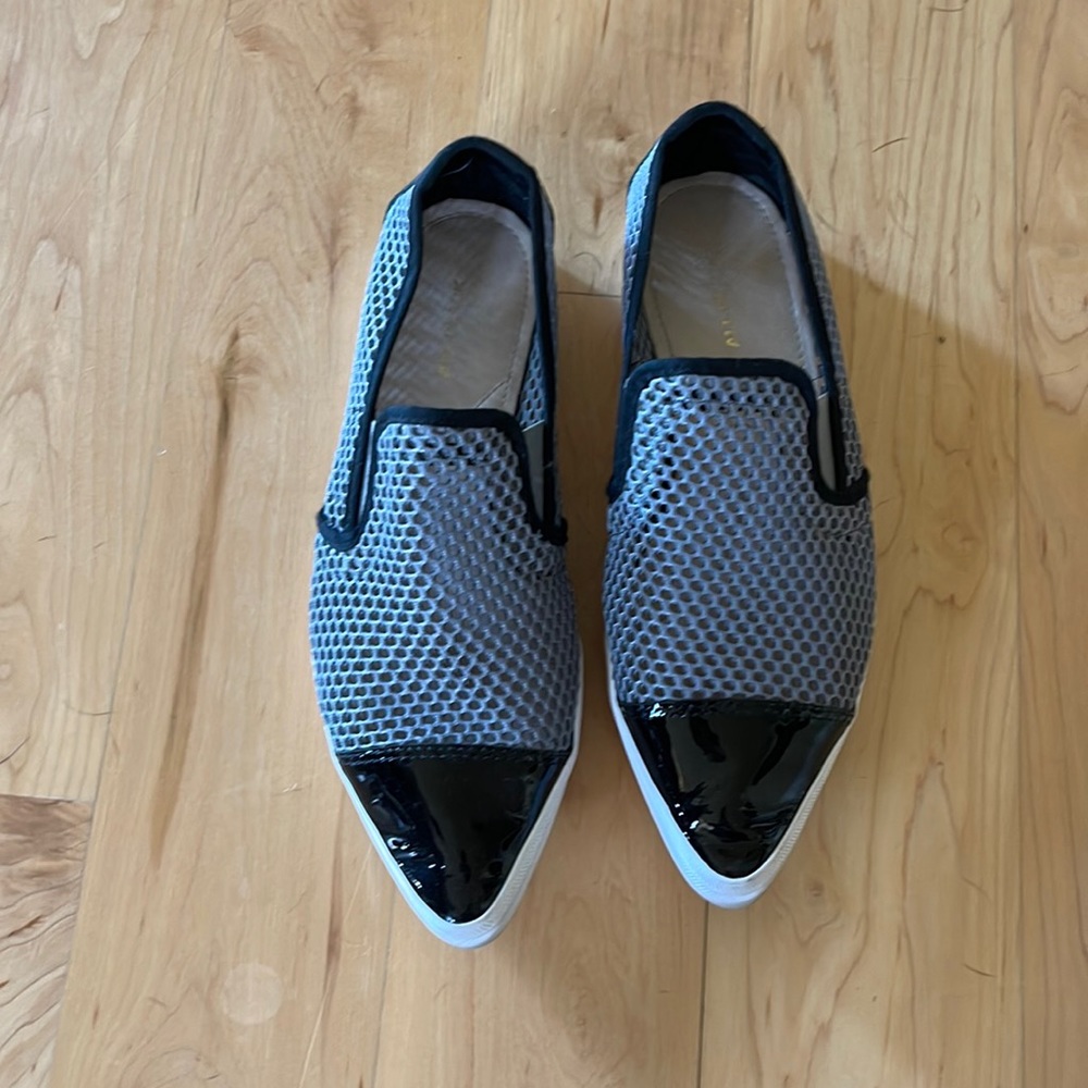 BRAND: ALL BLACK. Grey mesh and black accent slip ons. Size 7 in great condition - Picture 1 of 7